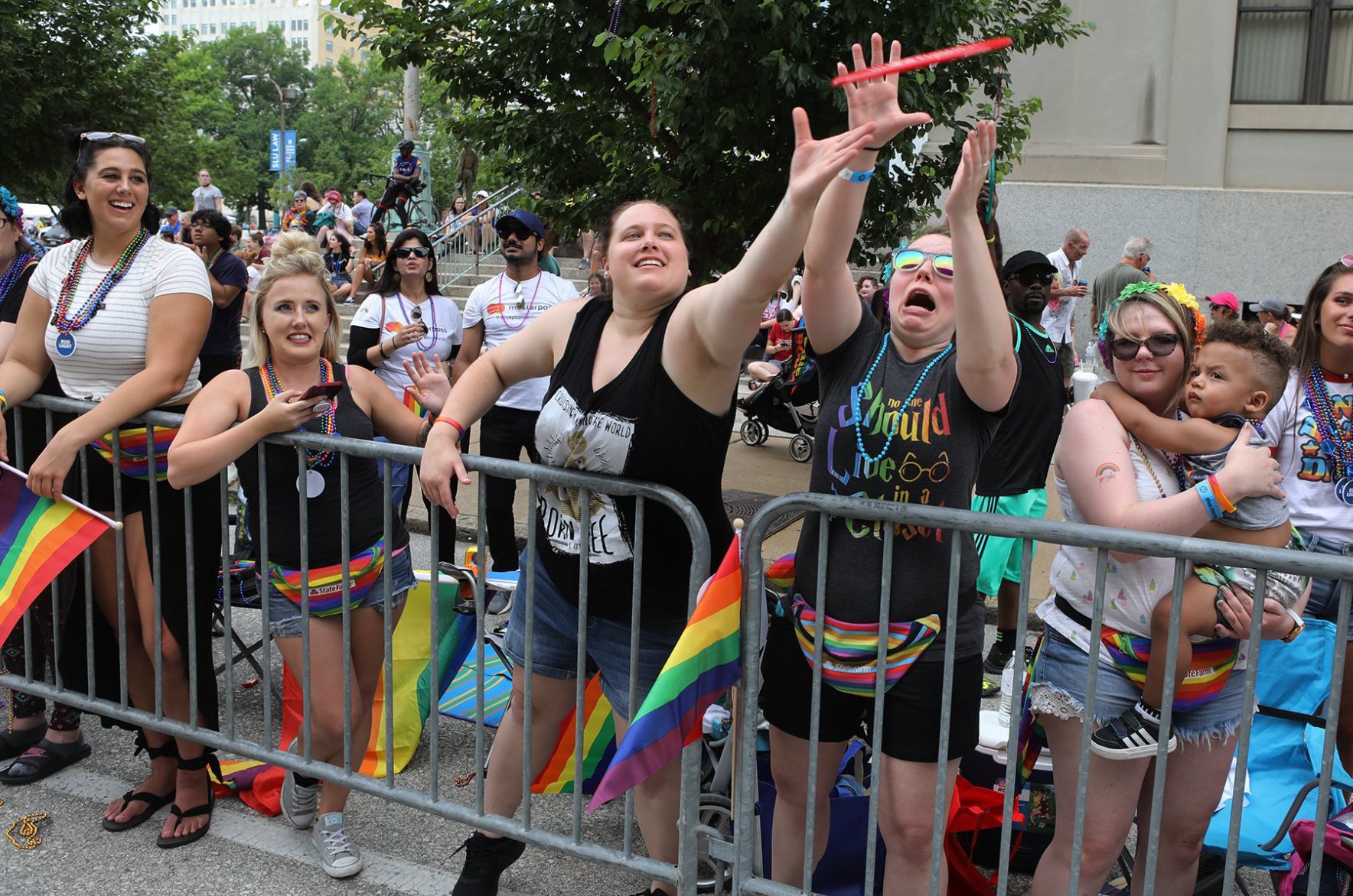 Thousands Watch the Pride Parade downtown